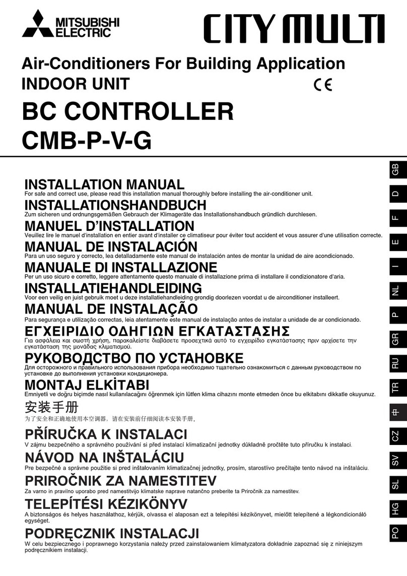 Mitsubishi Electric CITY MULTI CMB-P-V-G Series User manual Mitsubishi Electric CITY MULTI CMB-P-V-G Series User manual