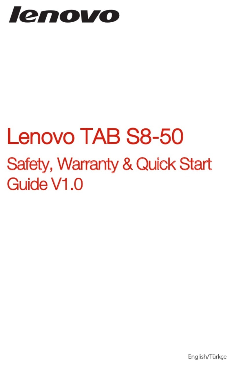 Lenovo TAB S8-50 Safety, warranty & quick start guide