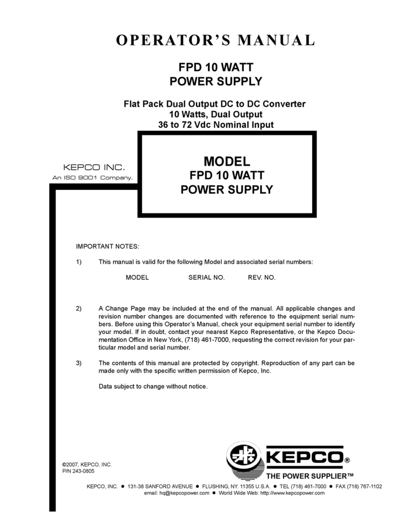 KEPCO FPD 10 Watt User manual