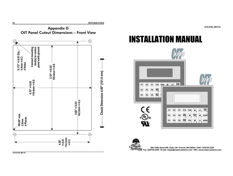 Maple Systems OIT3185 User manual