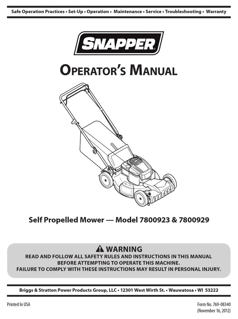Snapper 7800923 User manual