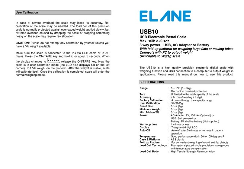 Elane USB10 operating instructions