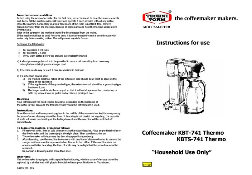 Technivorm KBT-741 Thermo User manual