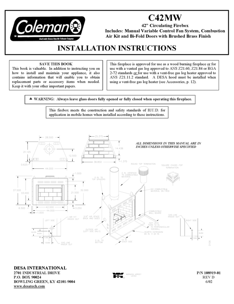 Coleman C42MW installation instructions