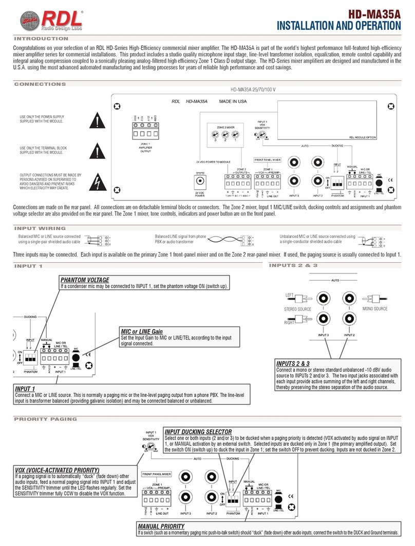 RDL HD-MA35A User manual