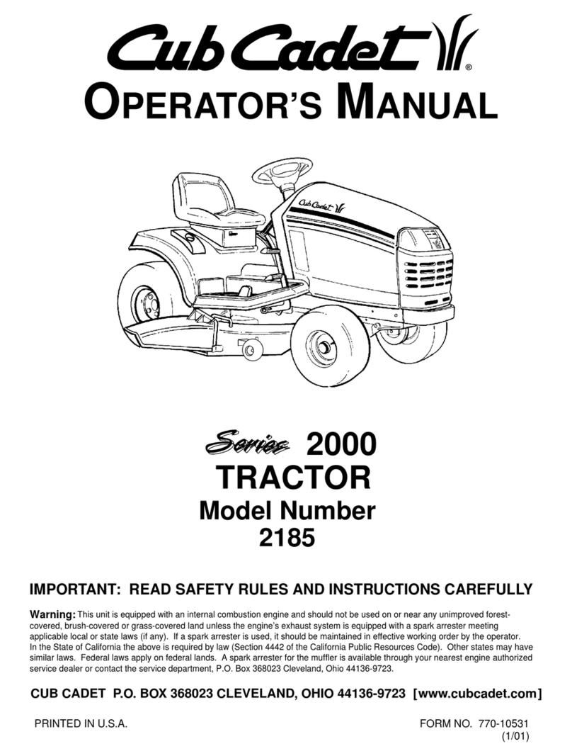 Cub Cadet 2185 User manual Cub Cadet 2185 User manual