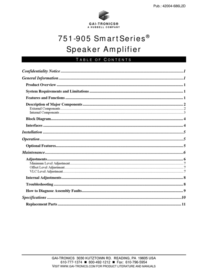 GAI-Tronics 751-905 Smart SERIES manual