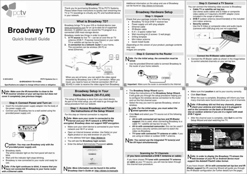 PCTV Systems Broadway TD User manual