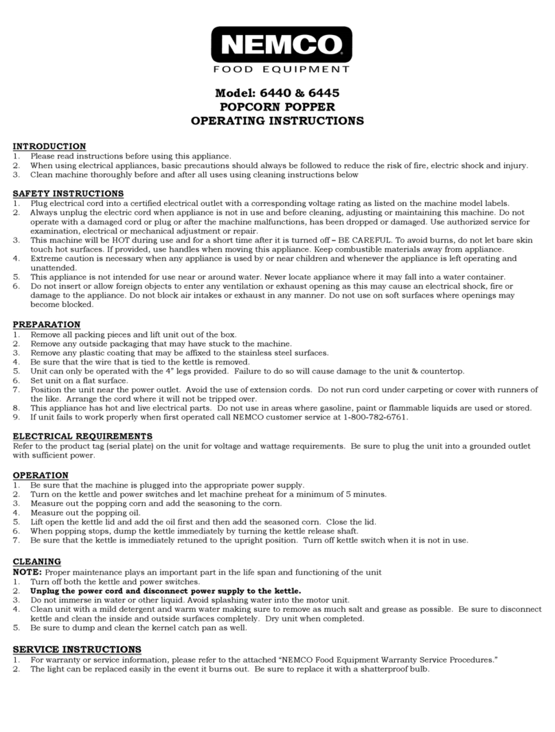 Nemco 6440 operating instructions
