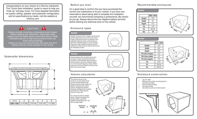 Hifonics BZE-12D4 Instruction Manual