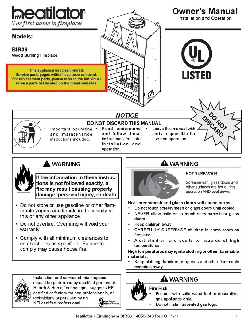 Heatilator BIR36 User manual