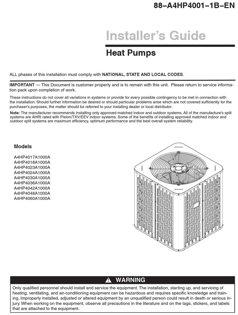 Trane A4HP4017A1000A Assembly instructions