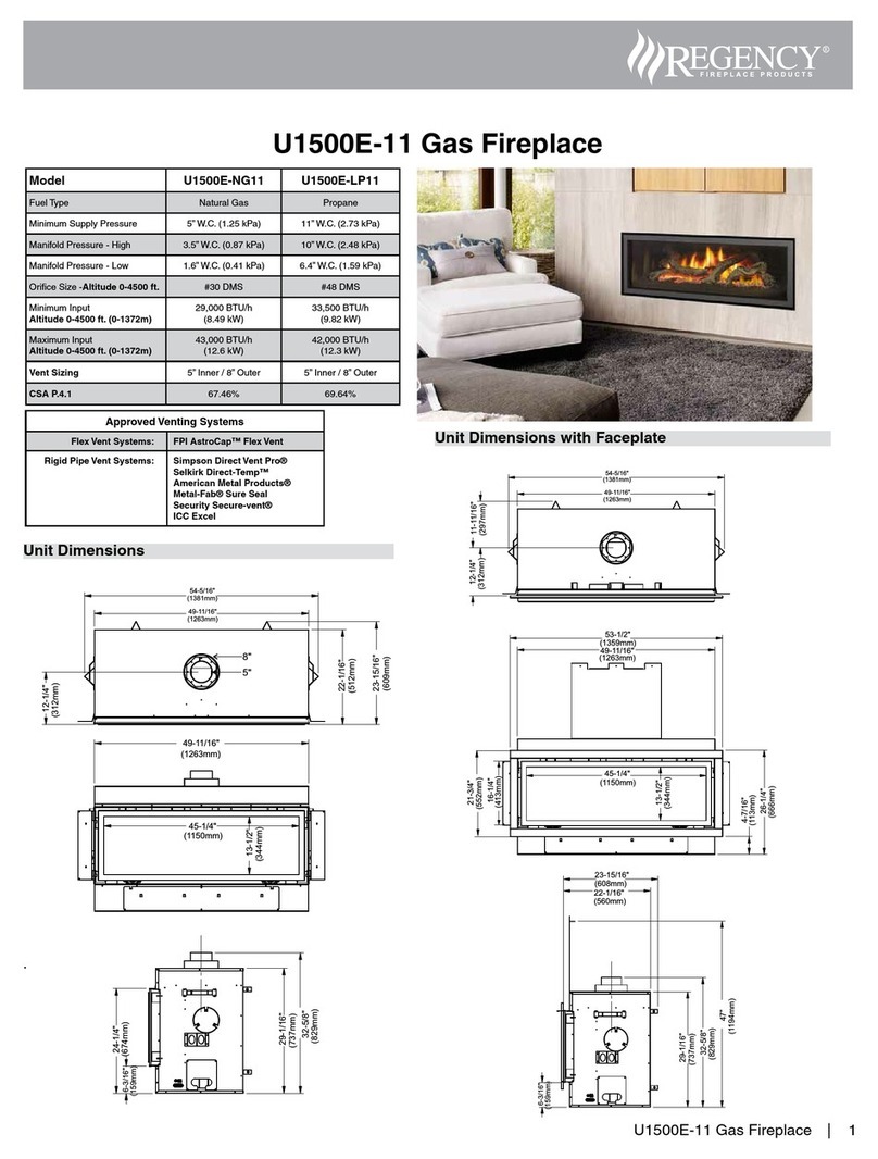 Regency U1500E-NG11 User manual