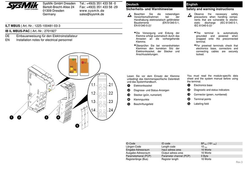 sysmik 2701927 Installation notes for electrical personnel
