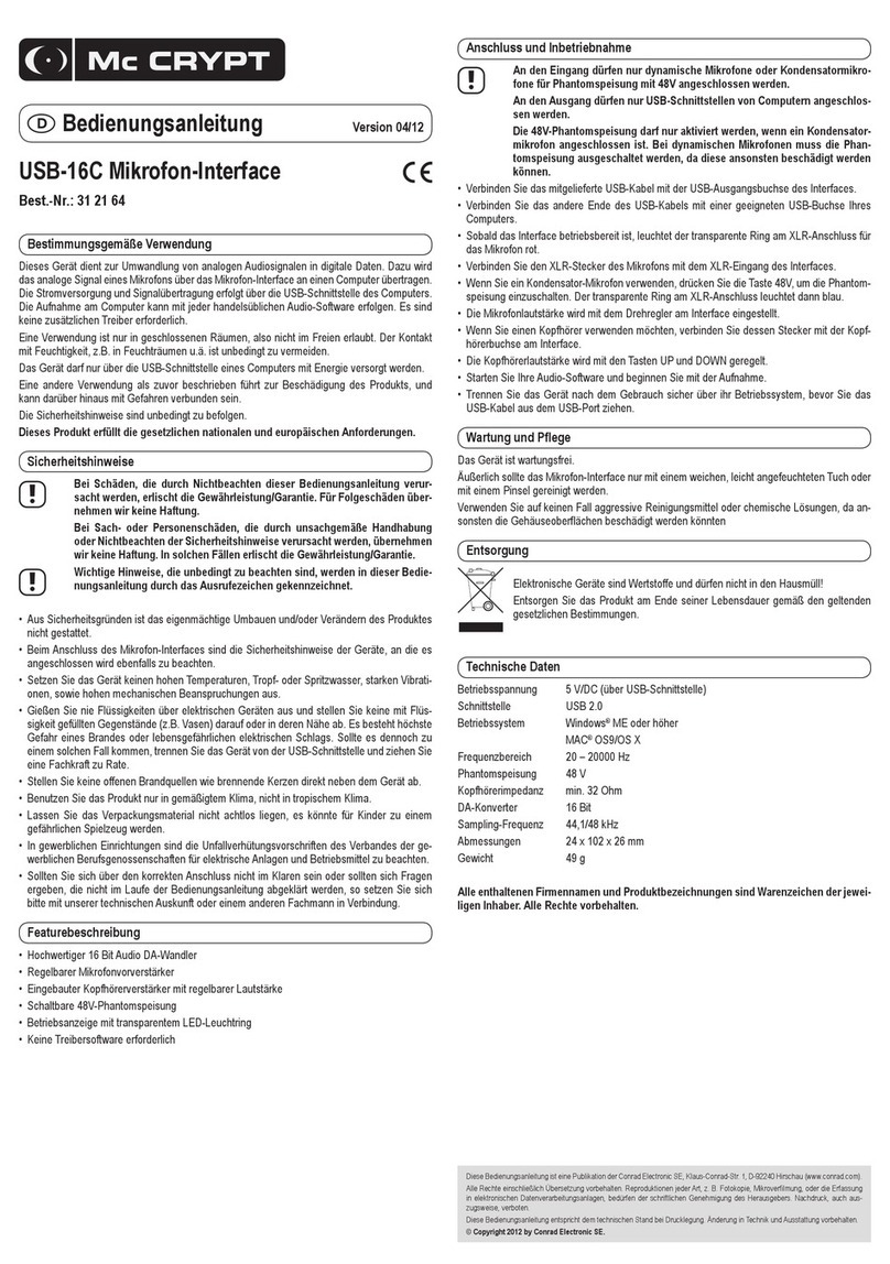 MC Crypt 31 21 64 operating instructions