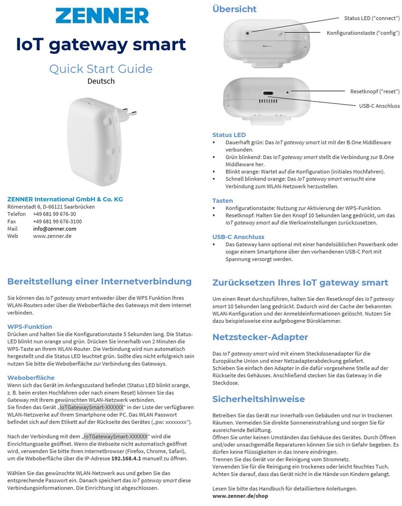 Zenner IoT smart User manual
