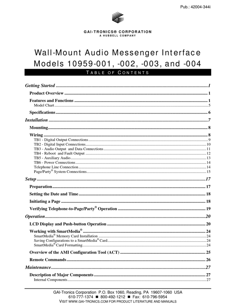 Hubbell GAI-TRONICS 10959-001 manual