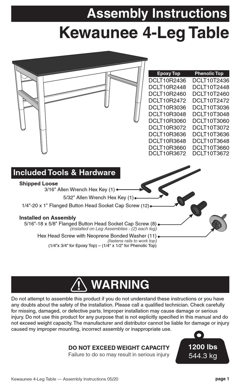 Kewaunee DCLT10R2436 Assembly instructions Kewaunee DCLT10R2436 Assembly instructions