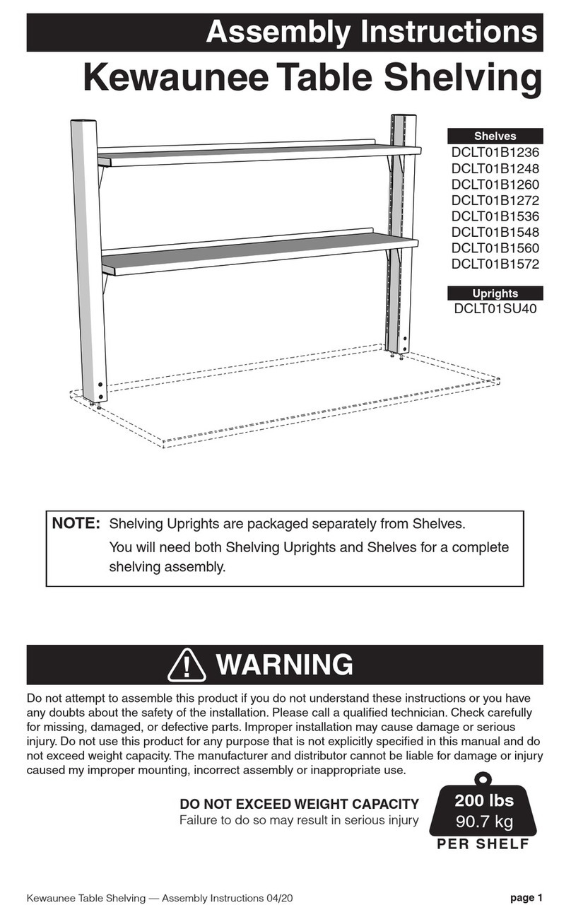 Kewaunee DCLT01B1236 Assembly instructions Kewaunee DCLT01B1236 Assembly instructions