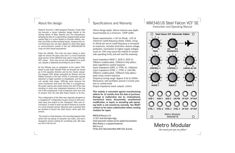 Metro Modular Steel Falcon VCF Sidewinder Edition Instructions and operating manual Metro Modular Steel Falcon VCF Sidewinder Edition Instructions and operating manual