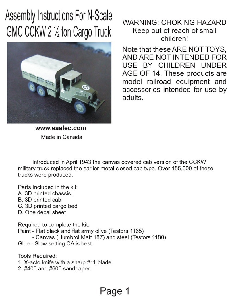 Eaelec N-Scale GMC CCKW 2 1/2 ton Cargo Truck Assembly instructions