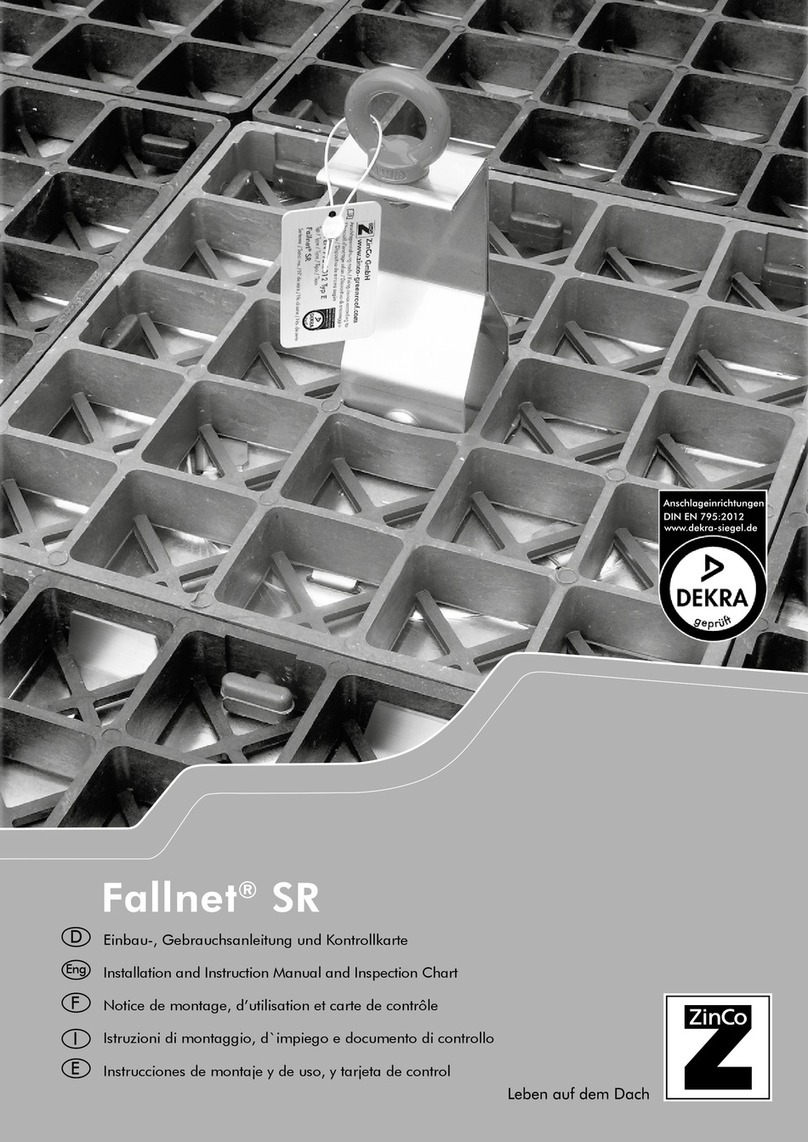 Zinco Fallnet SR Installation and Instruction Manual and Inspection Chart
