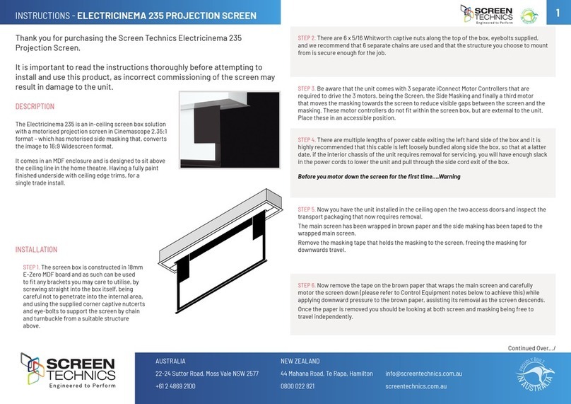 Screen Technics ELECTRICINEMA 235 User manual
