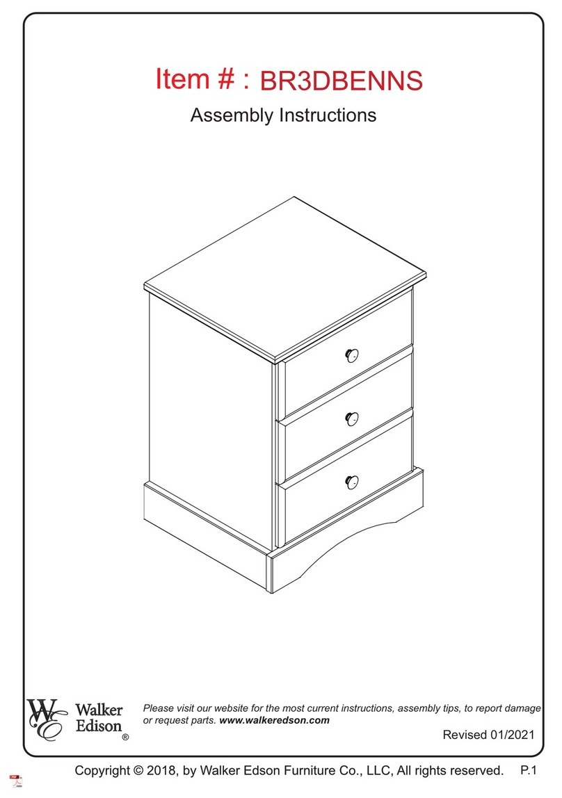 Walker Edison BR3DBENNS Assembly instructions