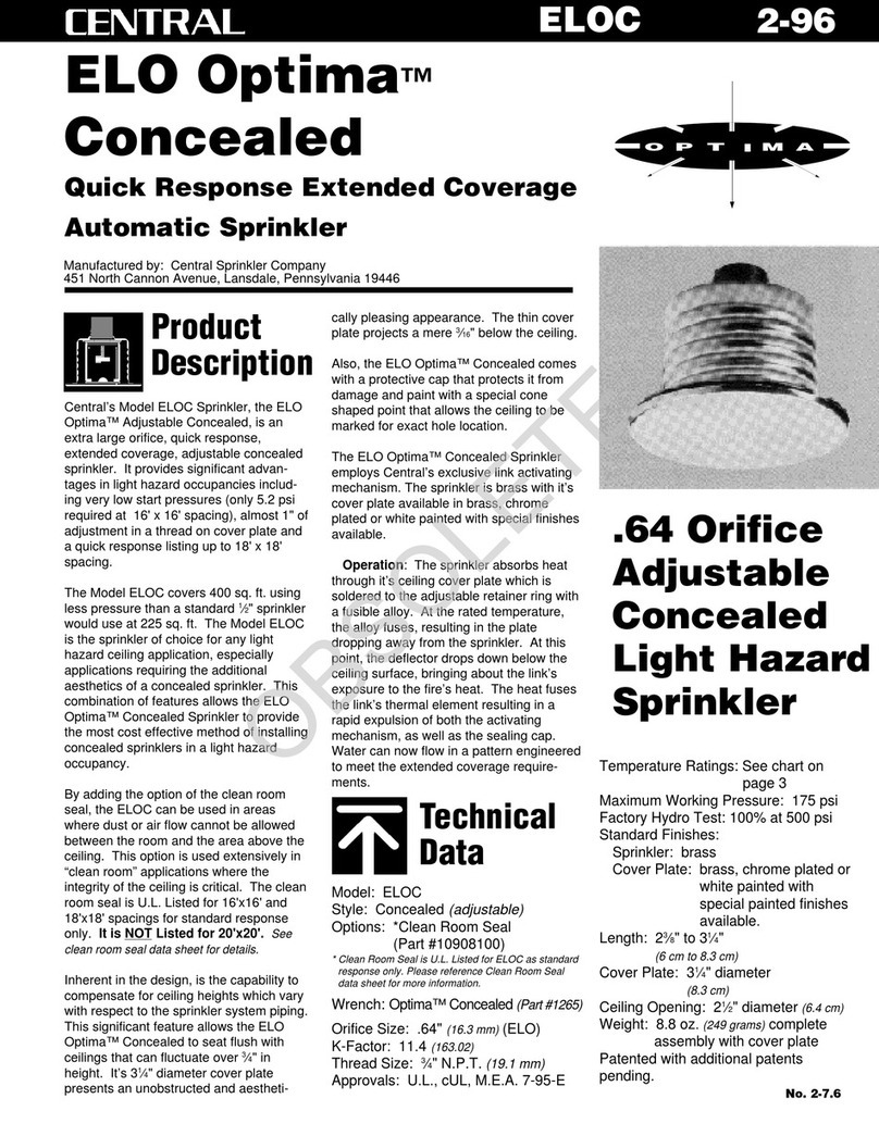 Tyco Fire Product CENTRAL ELO Optima User manual