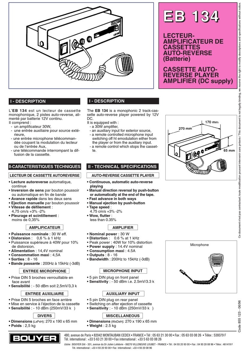 Bouyer EB 134 quick start guide
