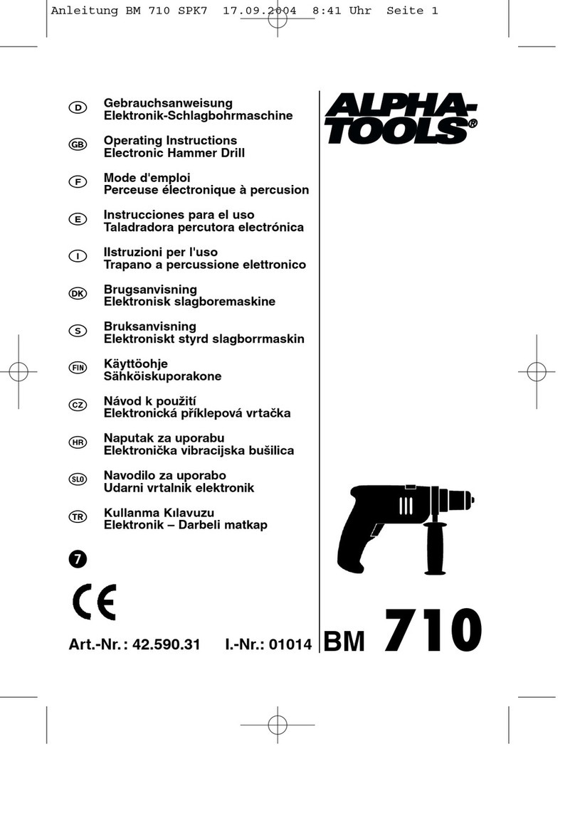 Alpha tools BM 710 operating instructions