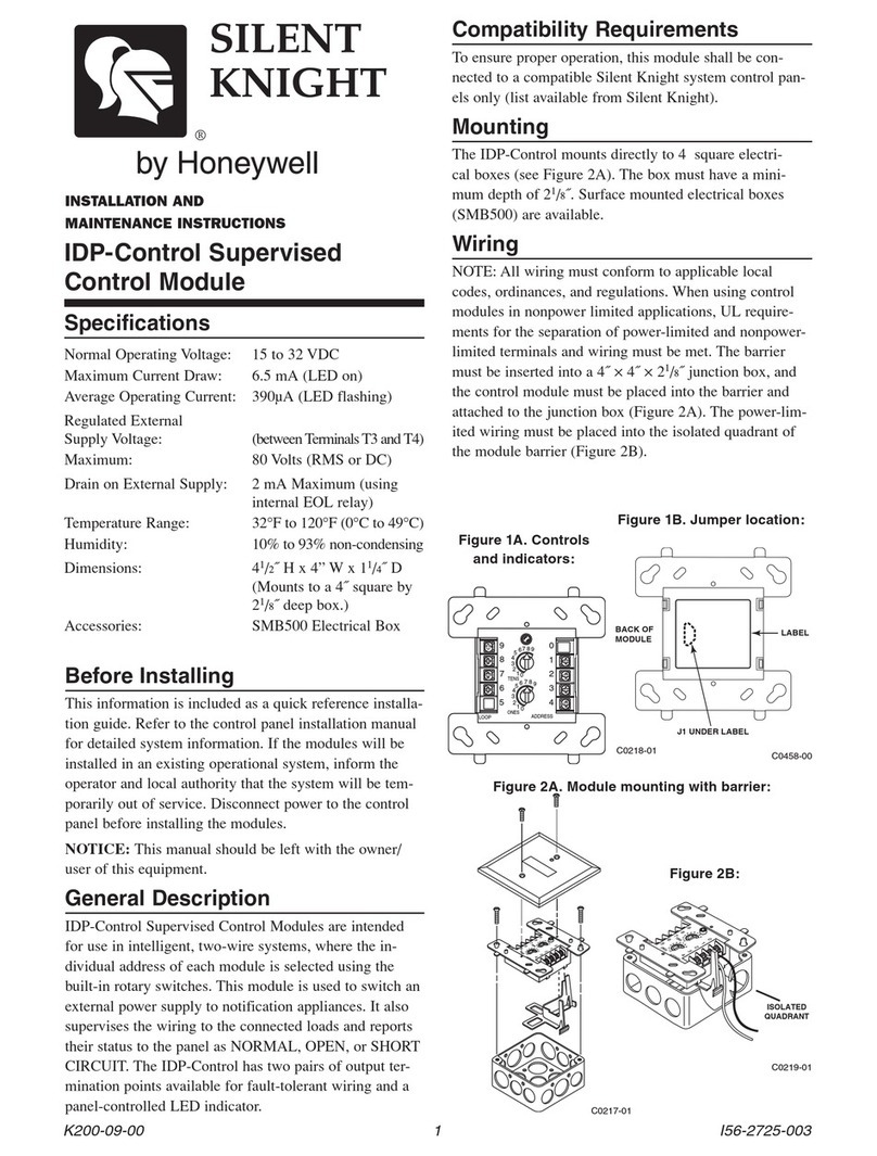 Honeywell SILENT KNIGHT IDP-Control User manual