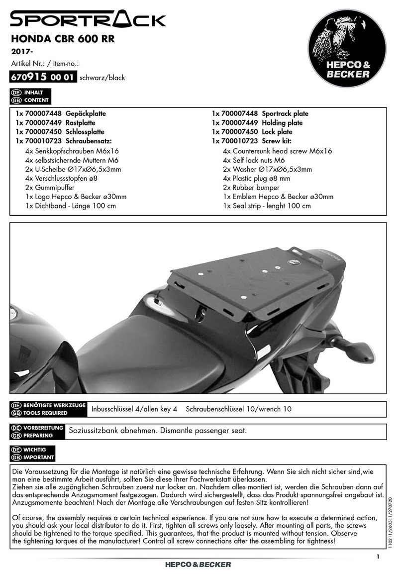 hepco & becker SPORTRACK 670915 00 01 User manual