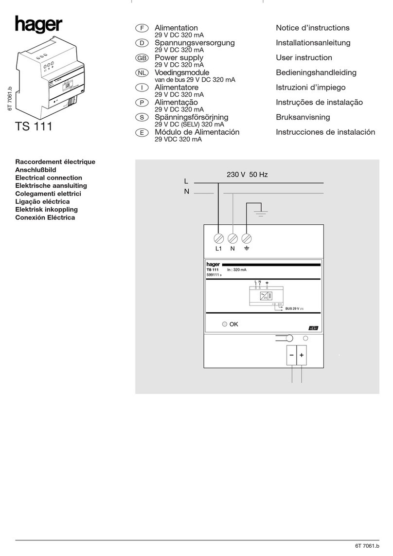 hager TS 111 Installation instructions