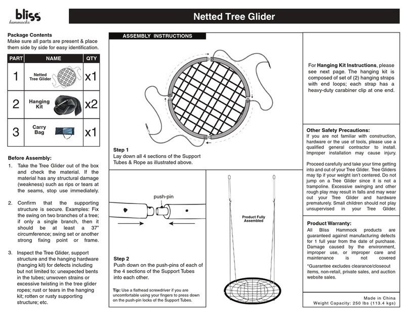 Bliss Hammocks Netted Tree Glider Assembly instructions