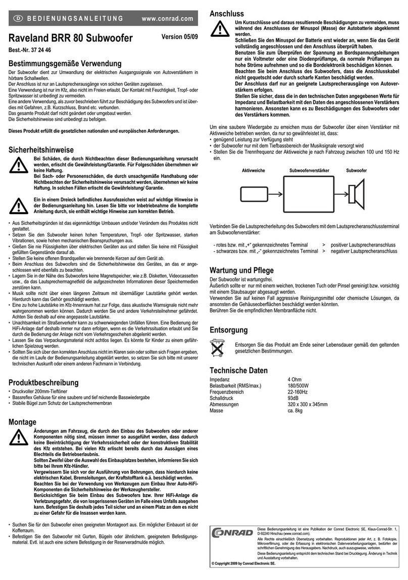 Conrad Raveland BRR 80 operating instructions