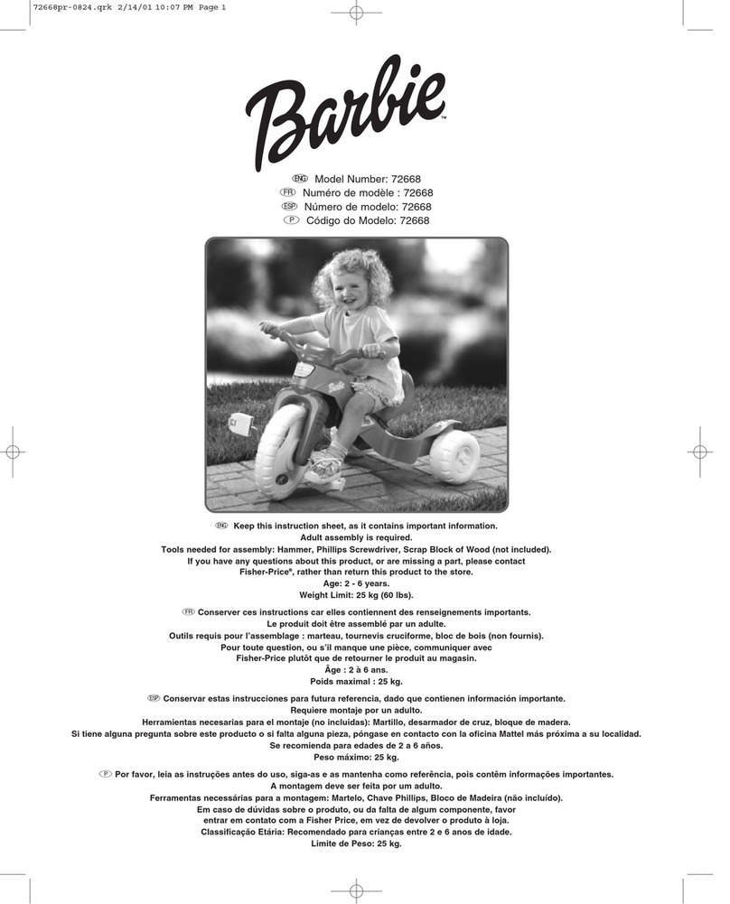 Barbie 72668 instruction sheet