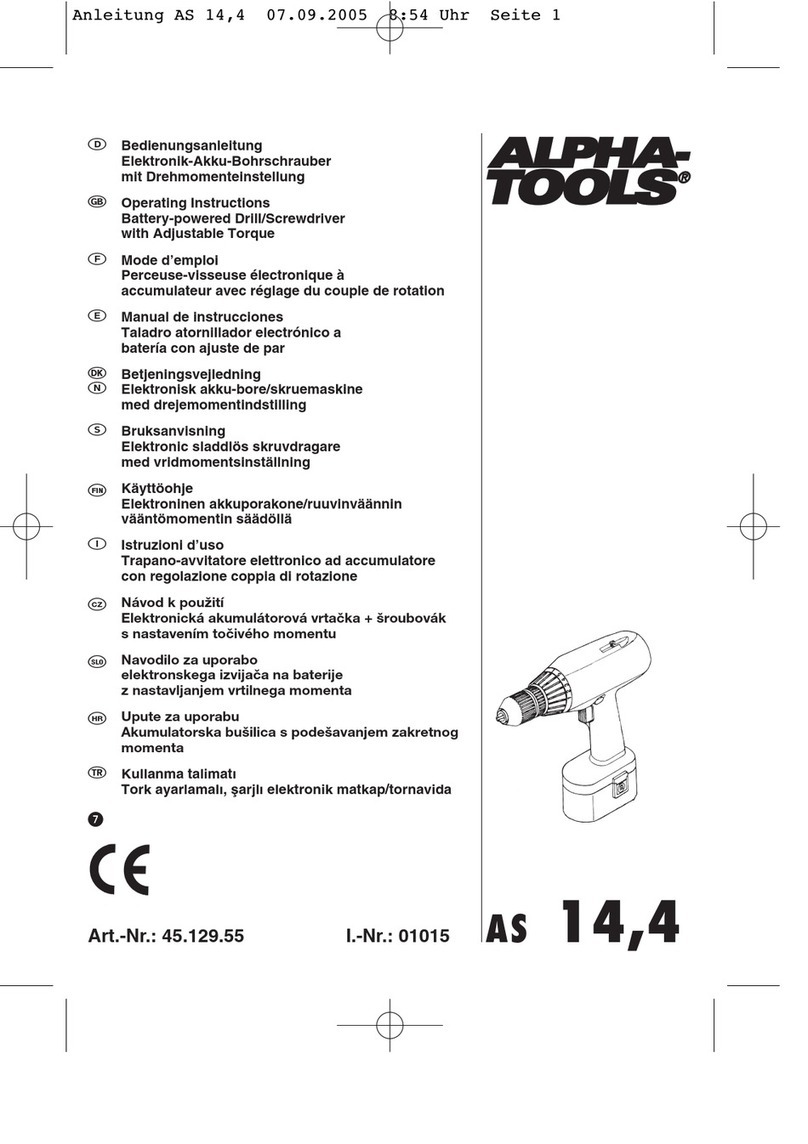 Alpha tools AS 14,4 operating instructions