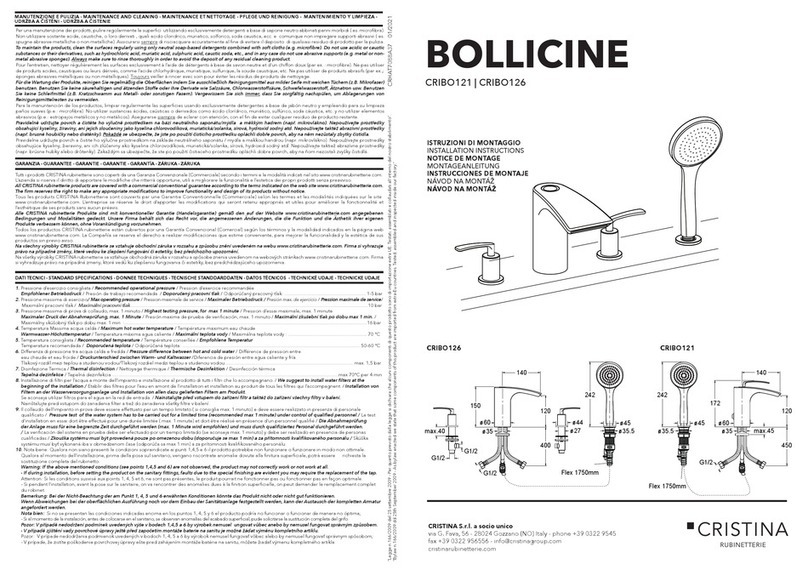 CRISTINA BOLLICINE CRIBO121 installation instructions