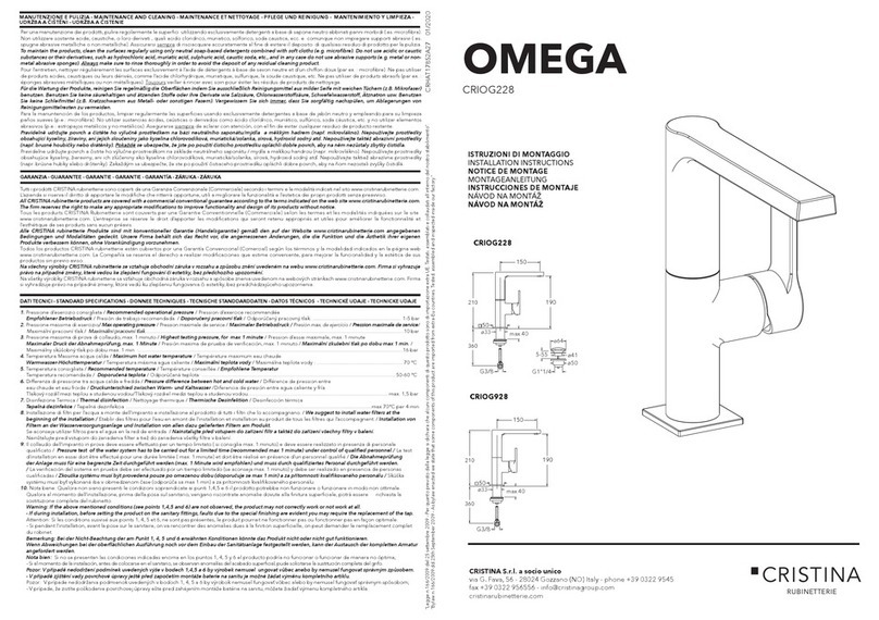 CRISTINA OMEGA CRIOG228 installation instructions