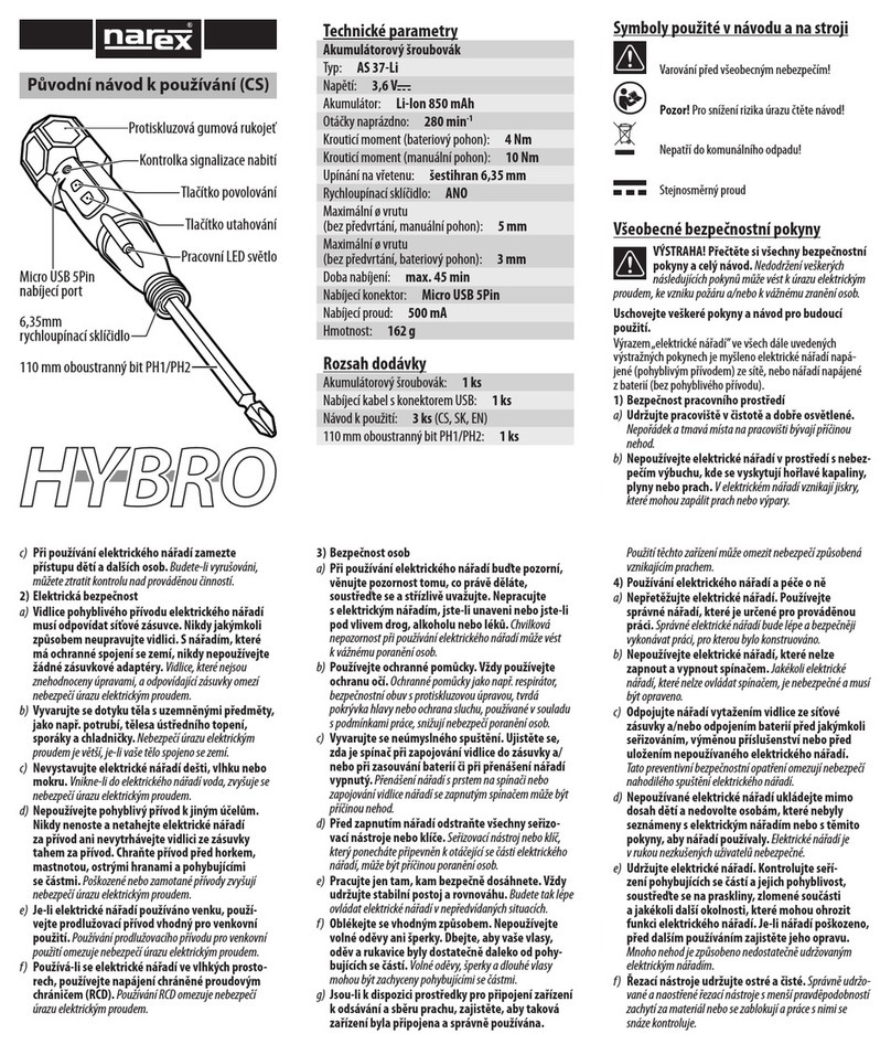 Narex AS 37-Li Installation instructions