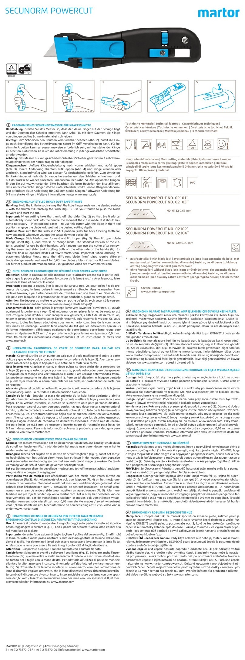 Martor SECUNORM POWERCUT User manual