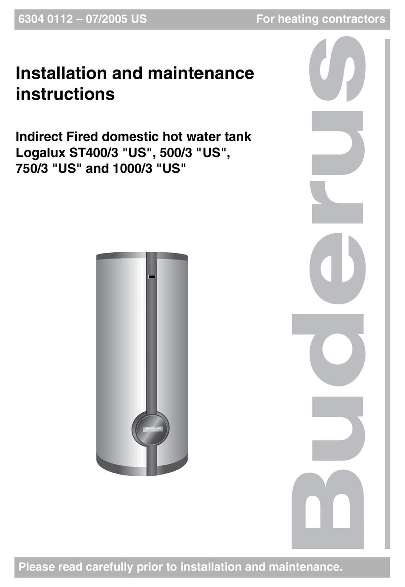 Buderus Logalux ST400/3 US Installation and maintenance instructions