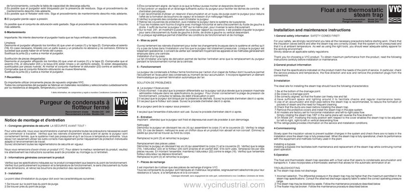 VYC 241 Installation and maintenance instructions