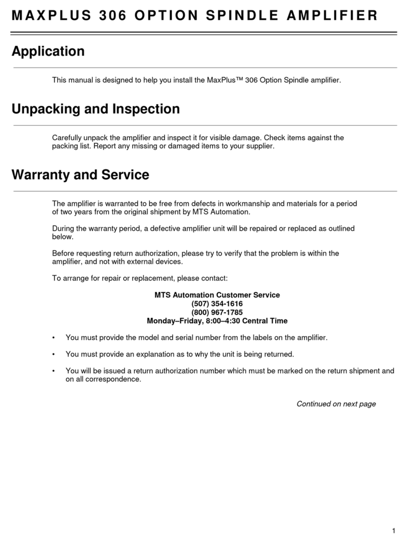 MTS Systems MAXPLUS 306 manual