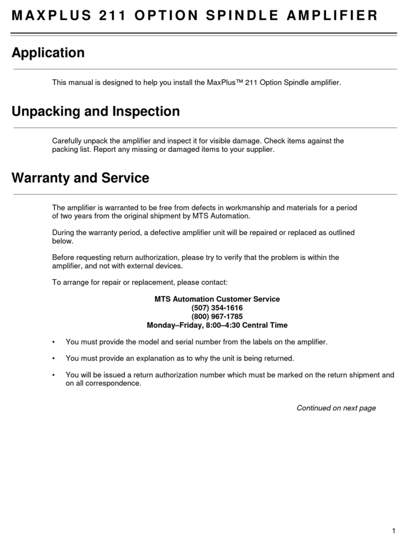 MTS Systems MAXPLUS 211 User manual