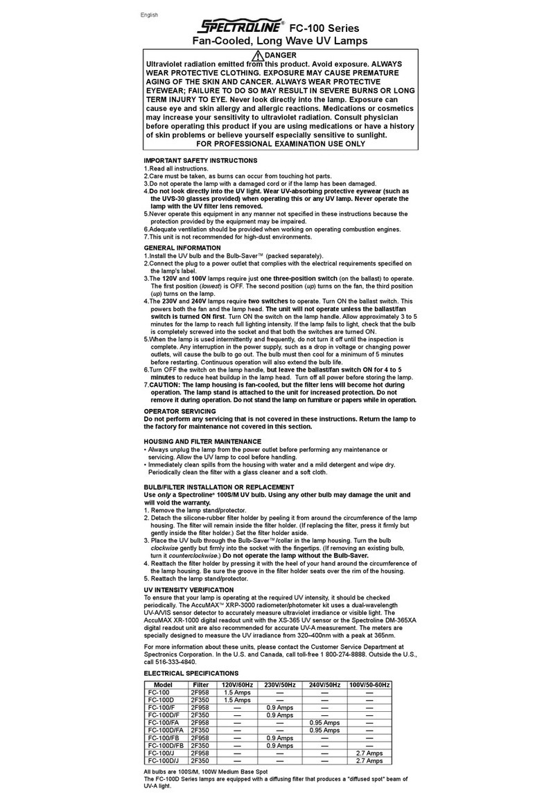 Spectroline FC-100 Series manual