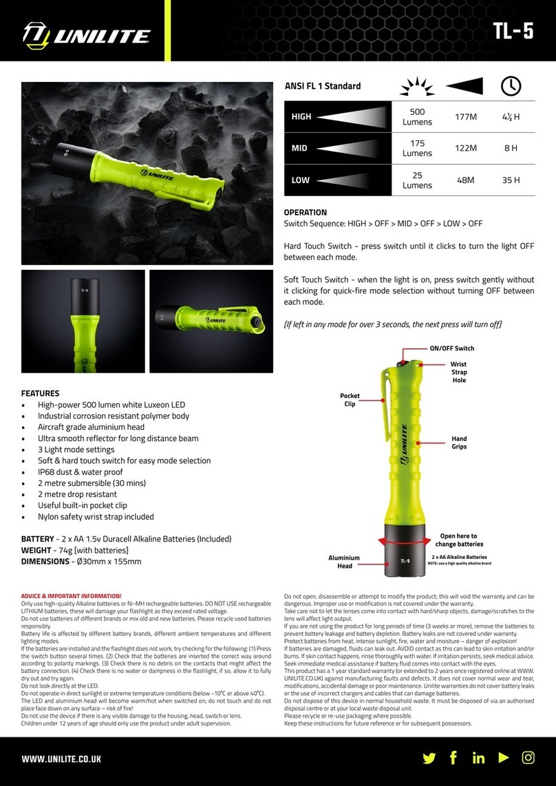 UNILITE TL-5 User manual UNILITE TL-5 User manual