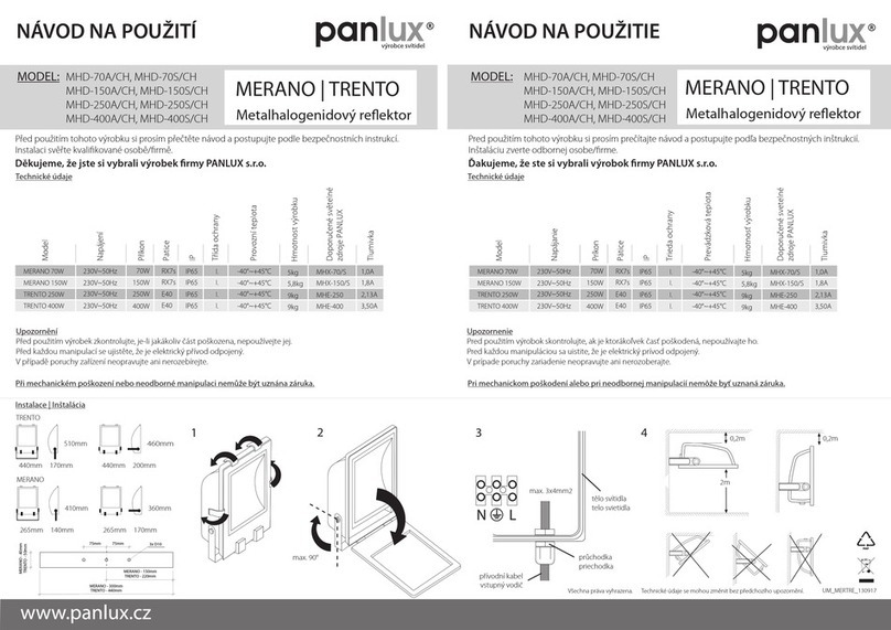 Panlux MERANO instructions