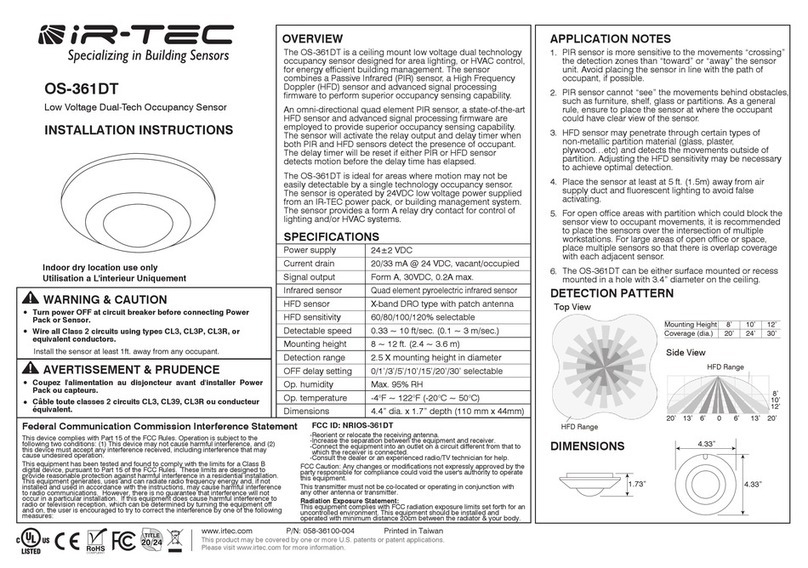 IR-Tec OS-361DT installation instructions